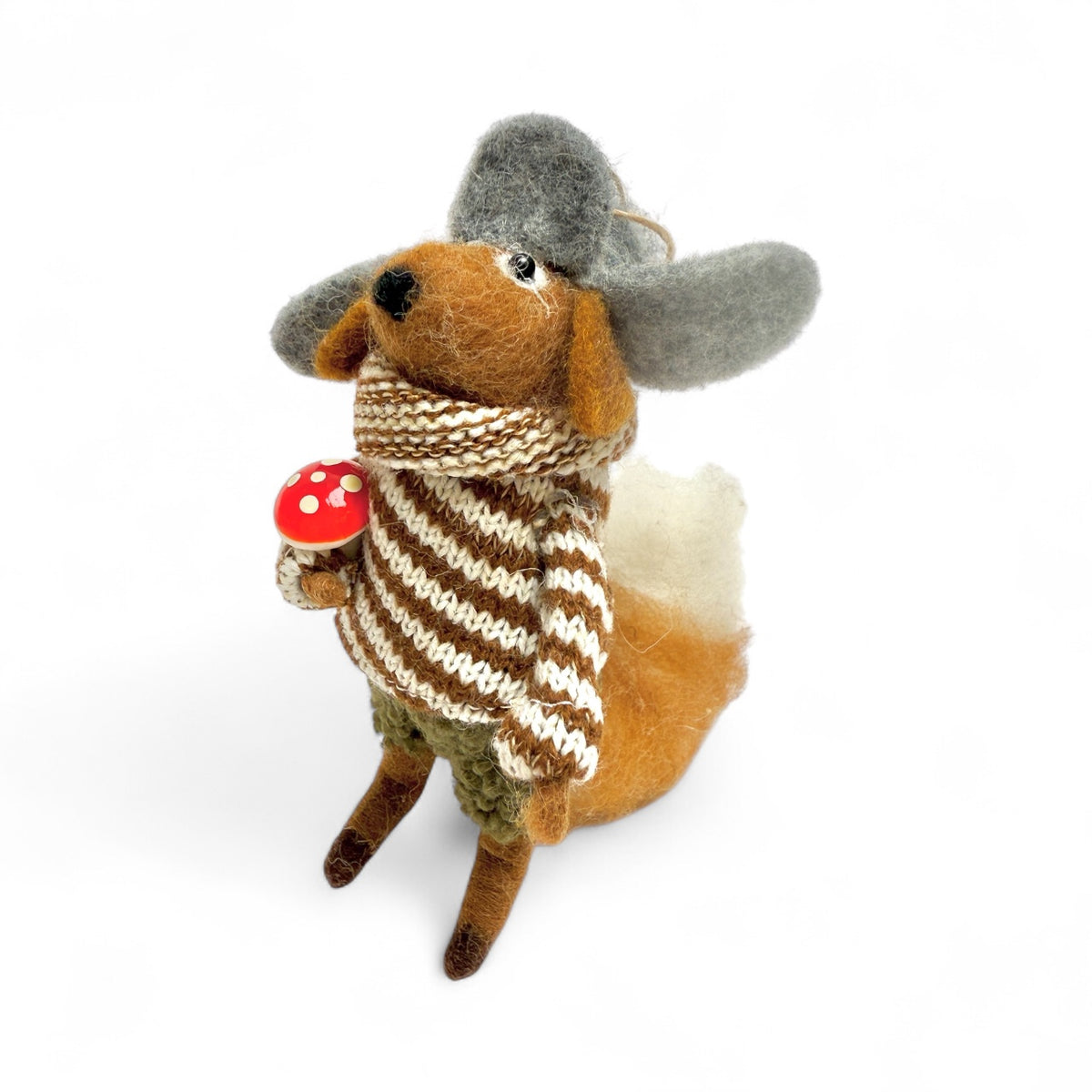 Squirrel with Brown & white sweater & grey tapper hat - Winter Woodland Animal Collection 2