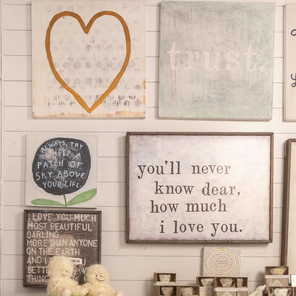 Heart of Gold Art Print - Grey Wood