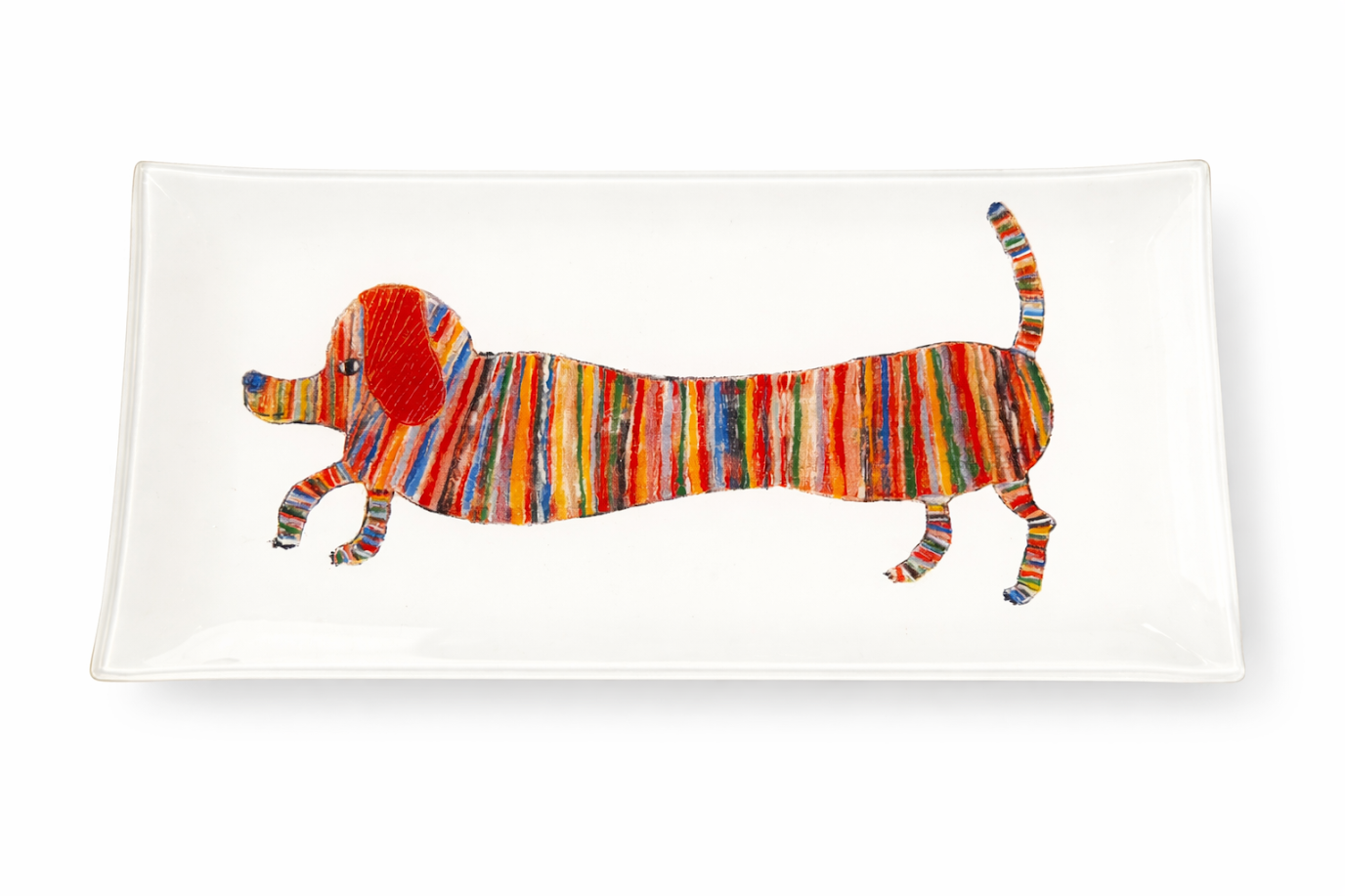 Hotdog Small Rectangle Decoupage Plate 8.5" x 4"