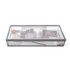 ***Skinny Rectangle Glass And Zinc Memory Box - 12x5x2