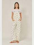 Slouchy Relax Fit Denim Overall - Polka Dot