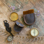 Will You Come Travel With Me Compass with Leather Pouch