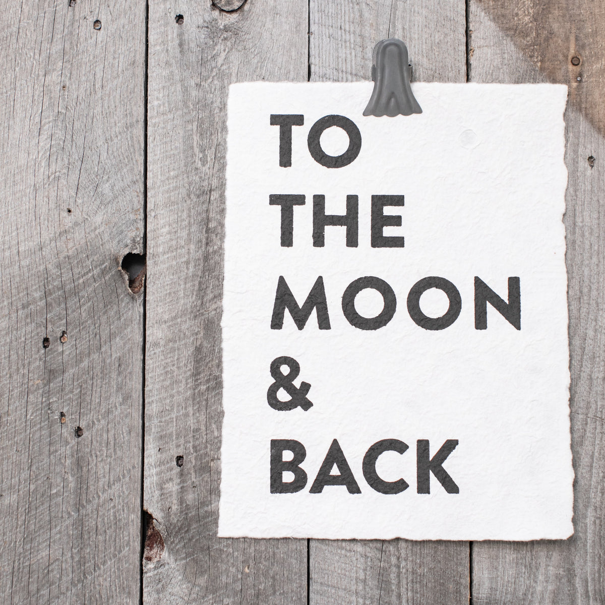 ***To The Moon & Back Handmade Paper Print - 12x16