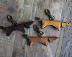 Brown Dachshund Leather Keychain