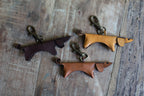 Tan Dachshund Leather Keychain