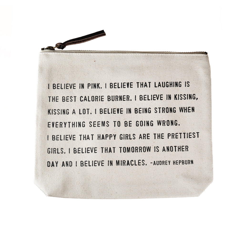 I Believe In Pink Canvas Zip Bag