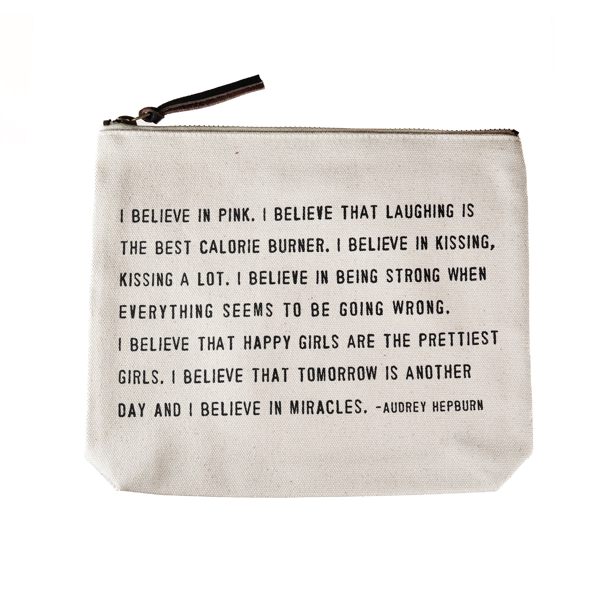 I Believe In Pink Canvas Zip Bag