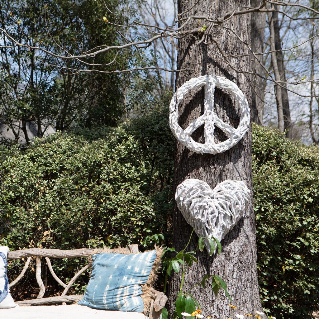 Peace Sign Whitewash Driftwood