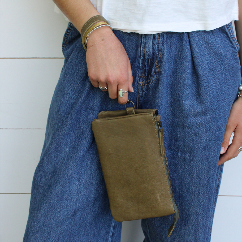 Triple Wristlet- Moss