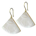 Zahara Earrings, Fan, Mother of Pearl