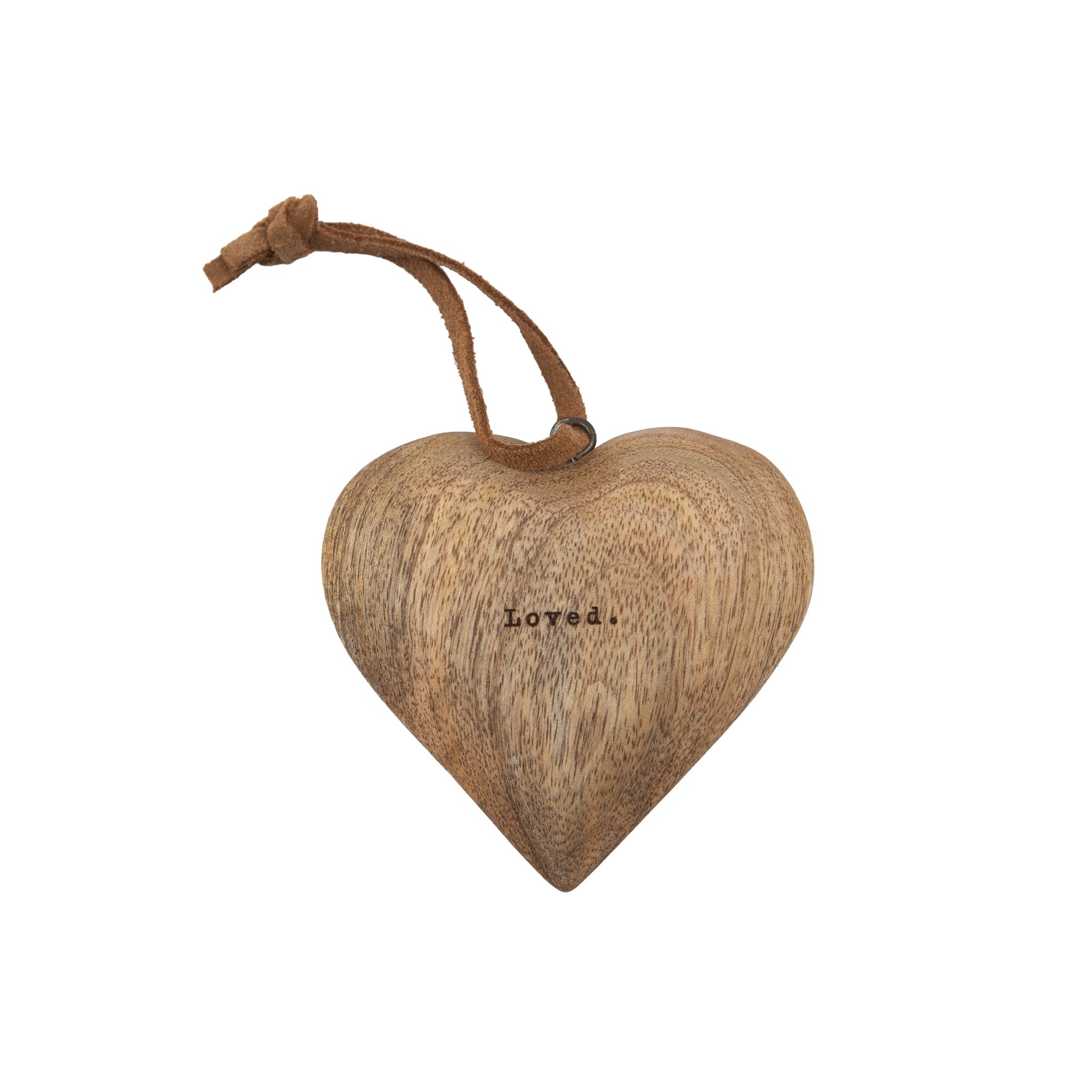 Loved Small Engraved Wood Heart