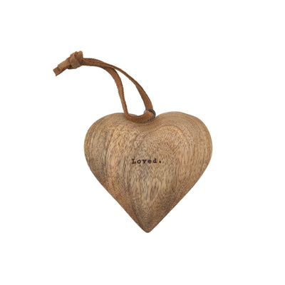 Small Engraved Wood Heart