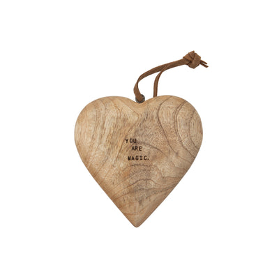 Large Engraved Wooden Heart