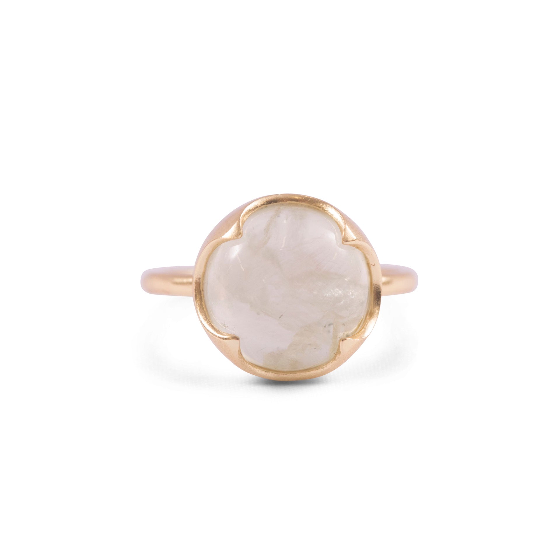 ***Gold Plated Ring with Large Prehnite - Size