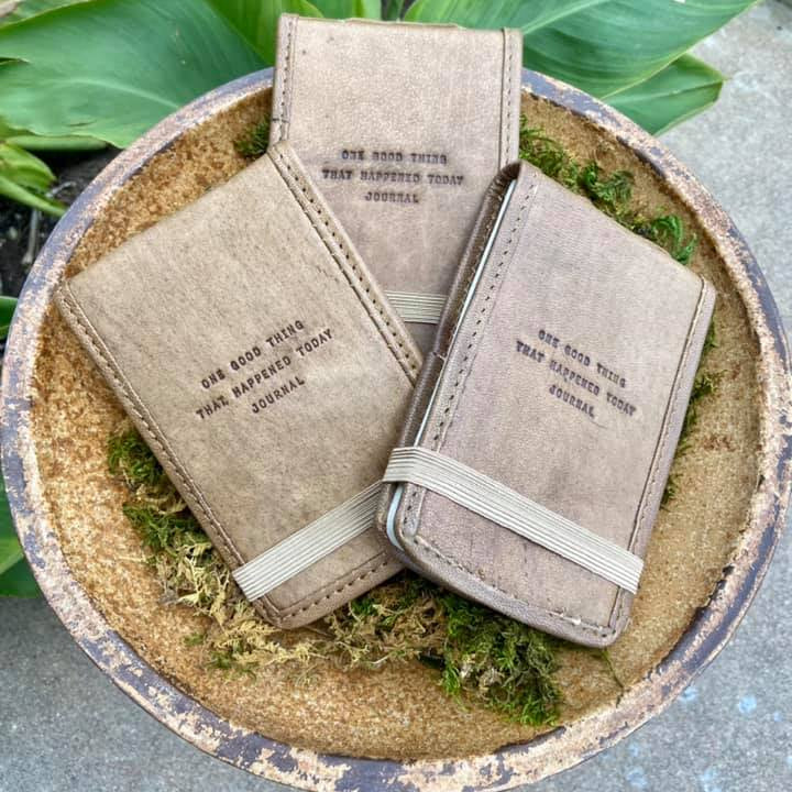 One Good Thing Mini Signature Leather Journal - Stone