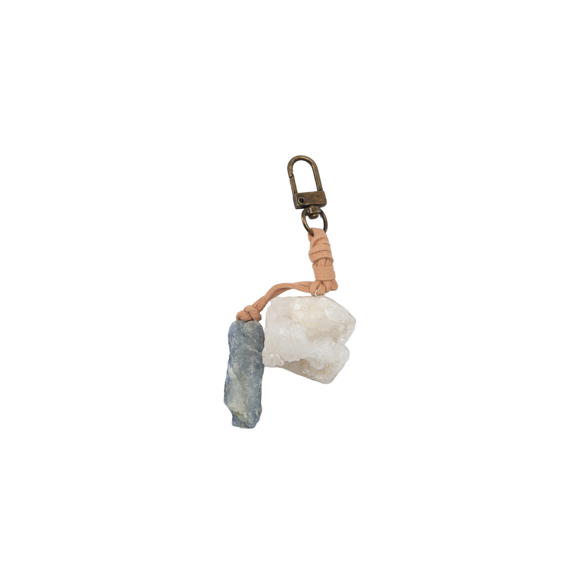Solidate Point & Natural Broken Geode  Keychain