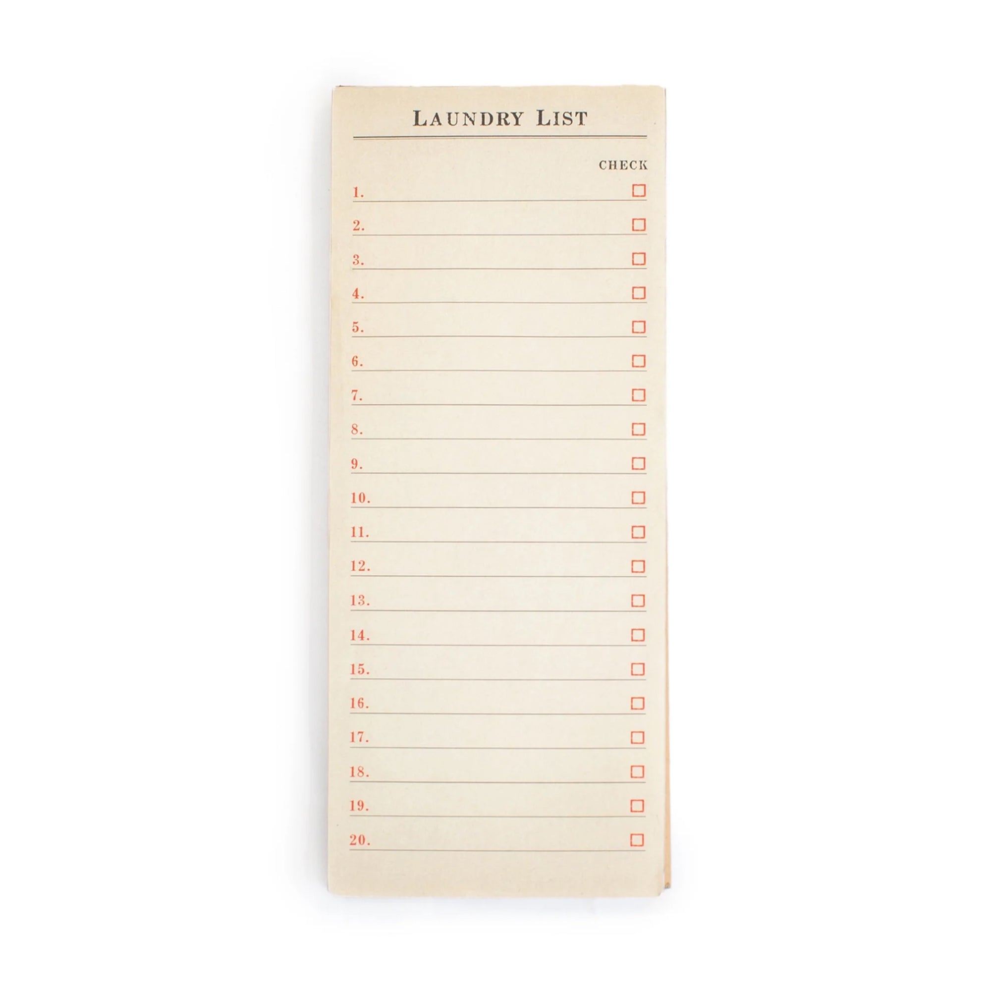 ***Laundry List Skinny Notepad