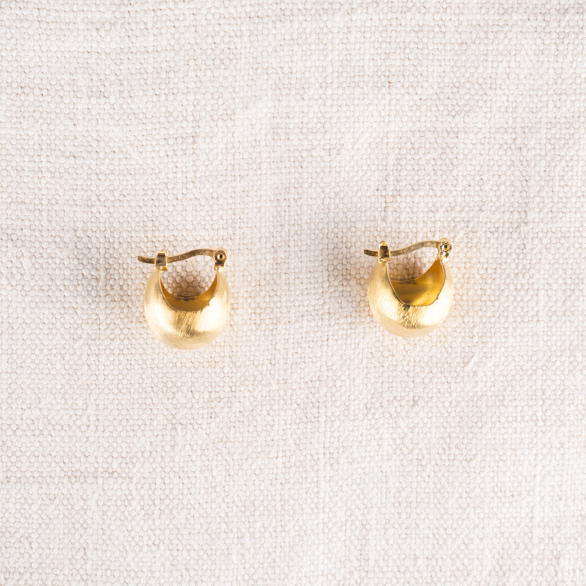 Gold Plated Puffy Hoop Earrings
