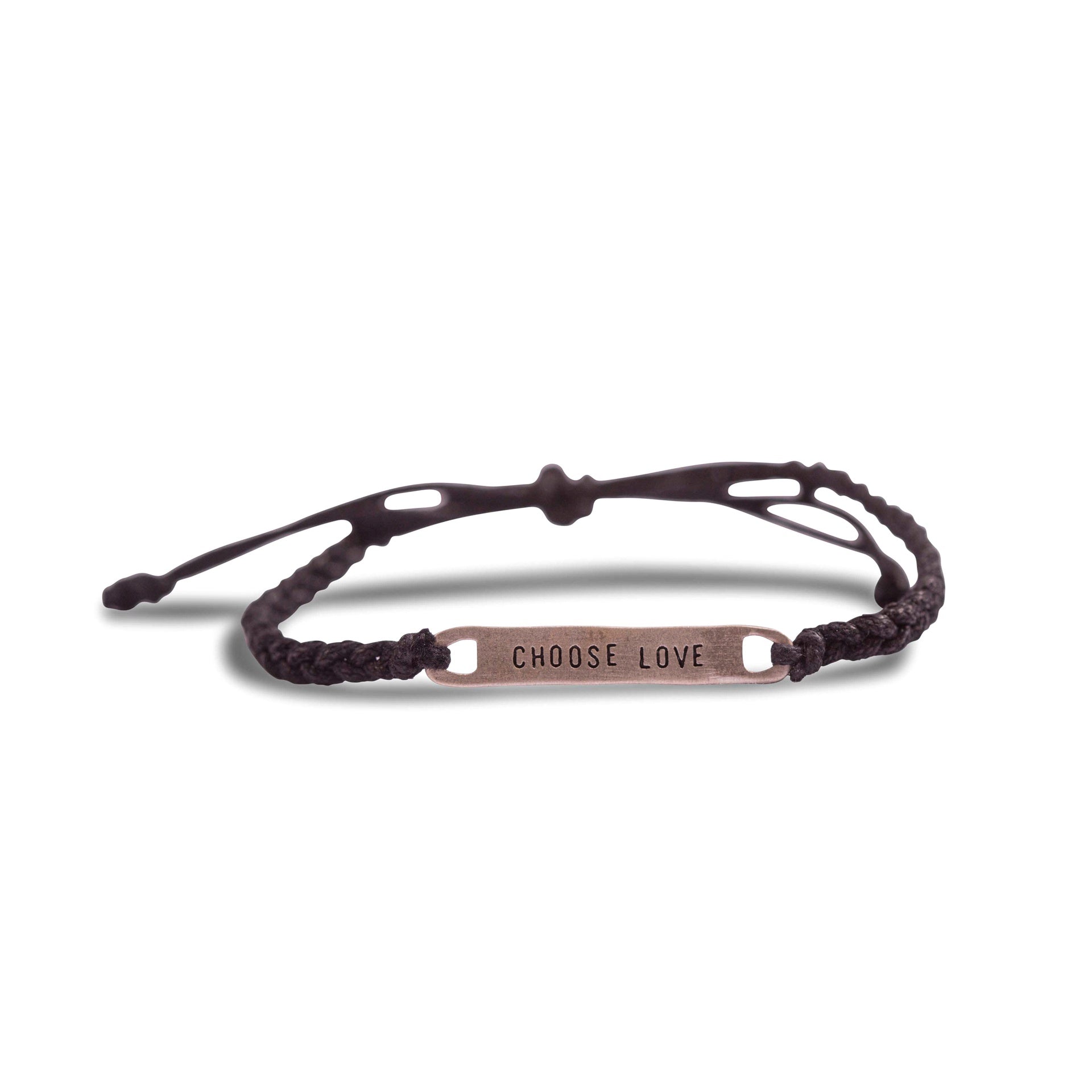 ***Silver Choose Love Braided Bracelet - Adjustable