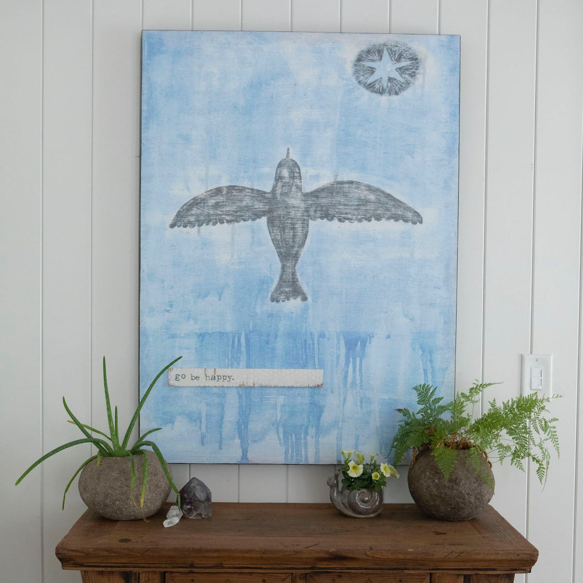 Go Be Happy Art Print