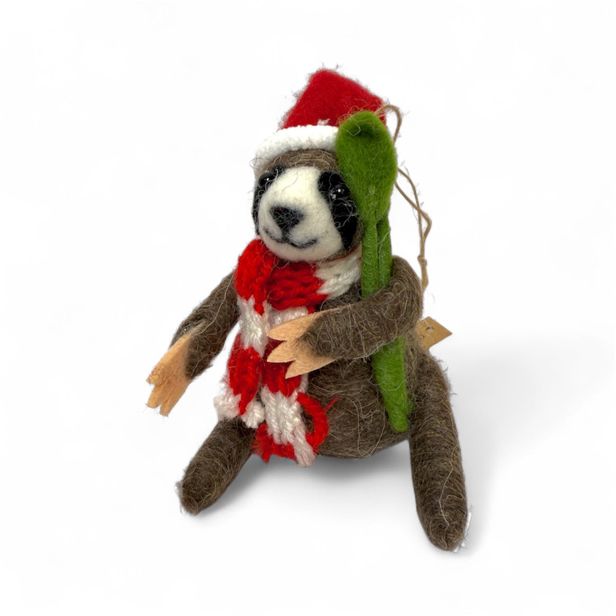 Sloth with red & white scarf and mistletoe  - Snuggle of Sloths