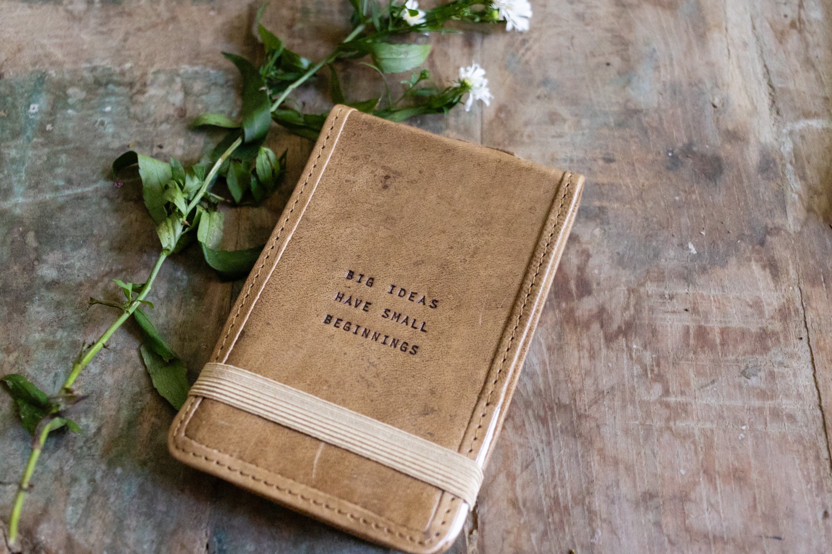 Big Ideas Mini Signature Leather Journal - Maple