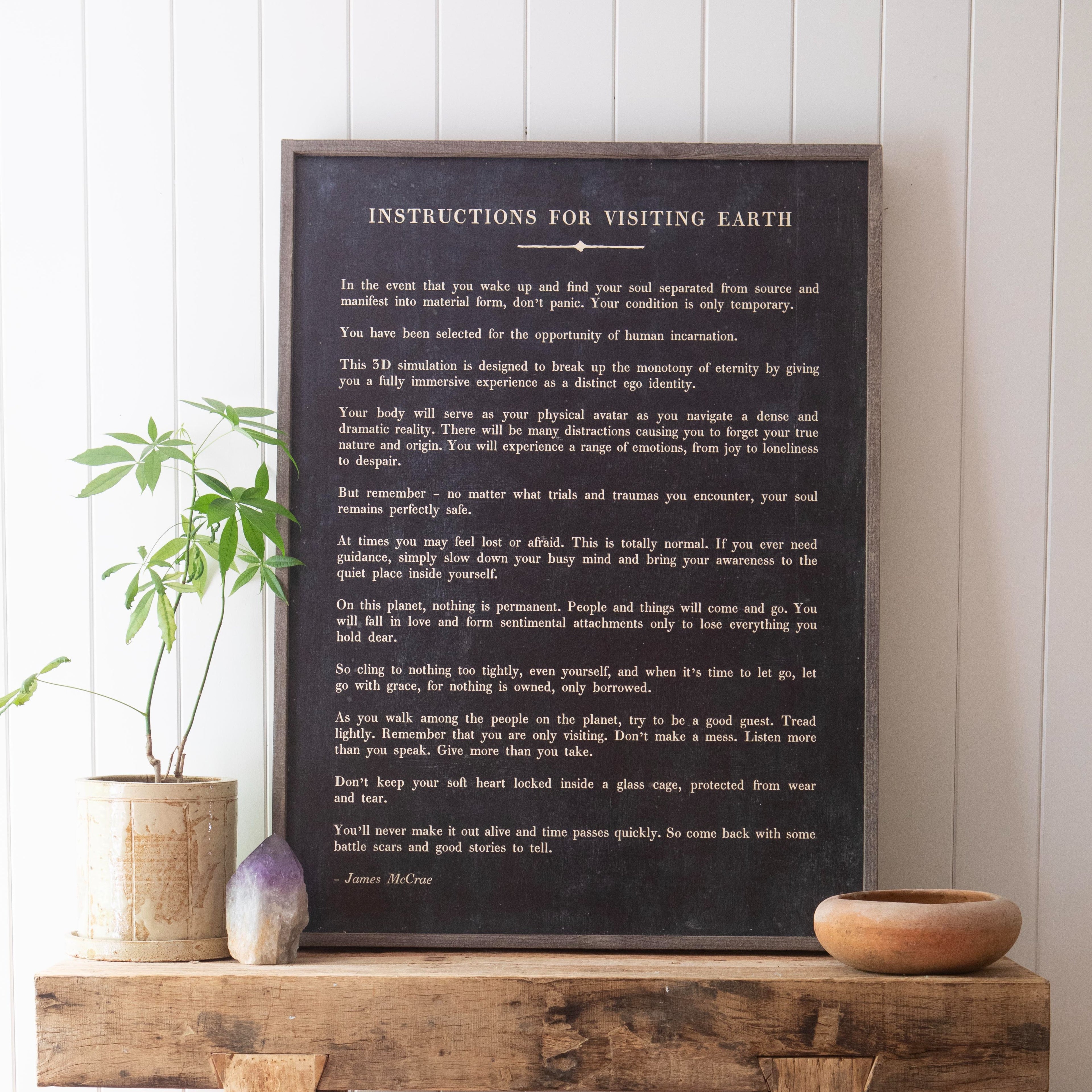 Instructions For Visiting Earth Art Print