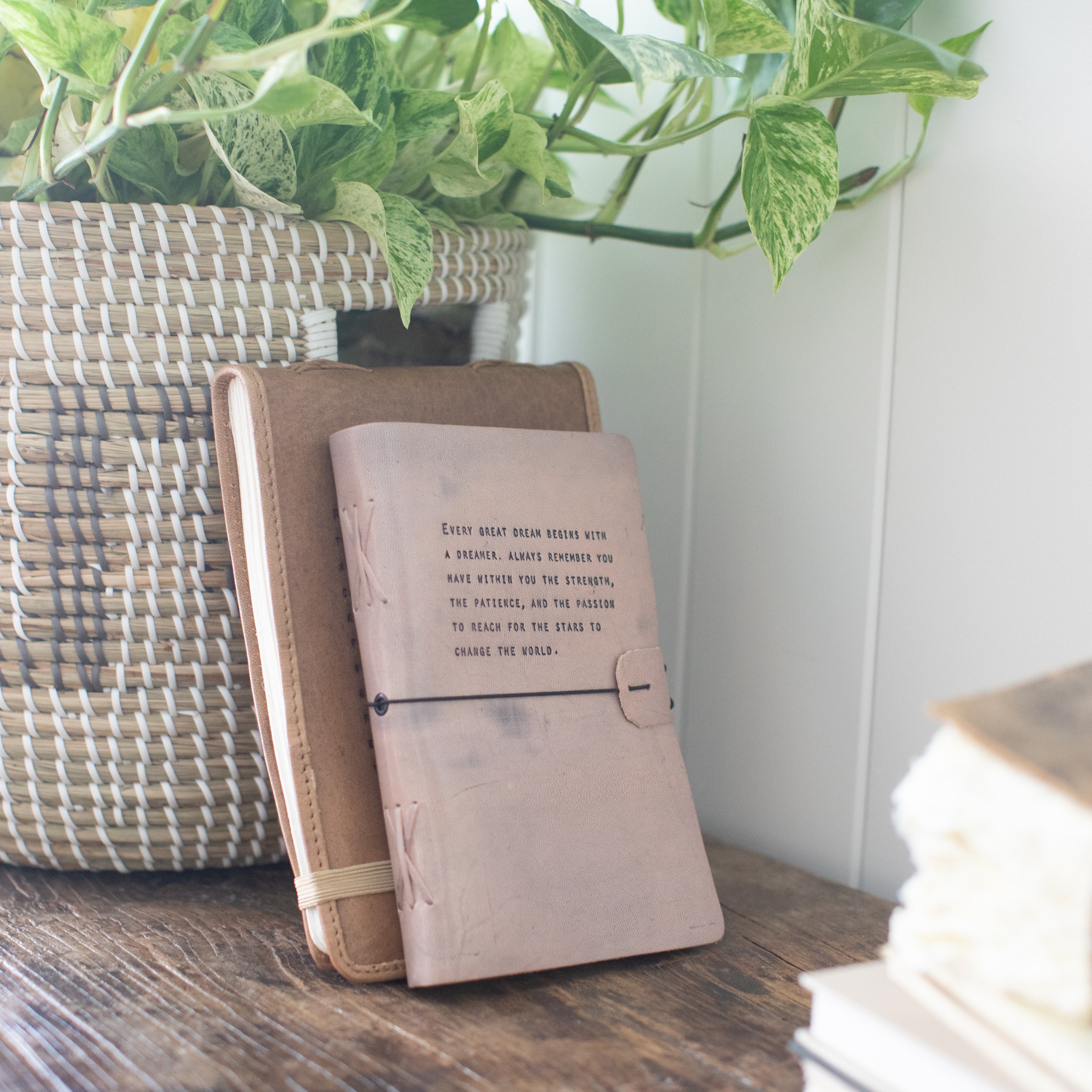 Every Great Dream Artisan Leather Journal - Grey