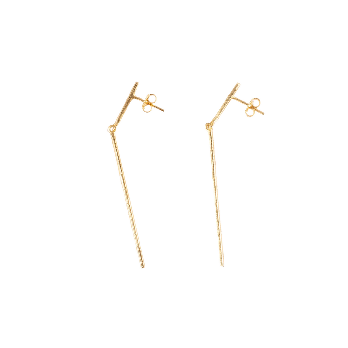 Gold plated Long Stick Earrings