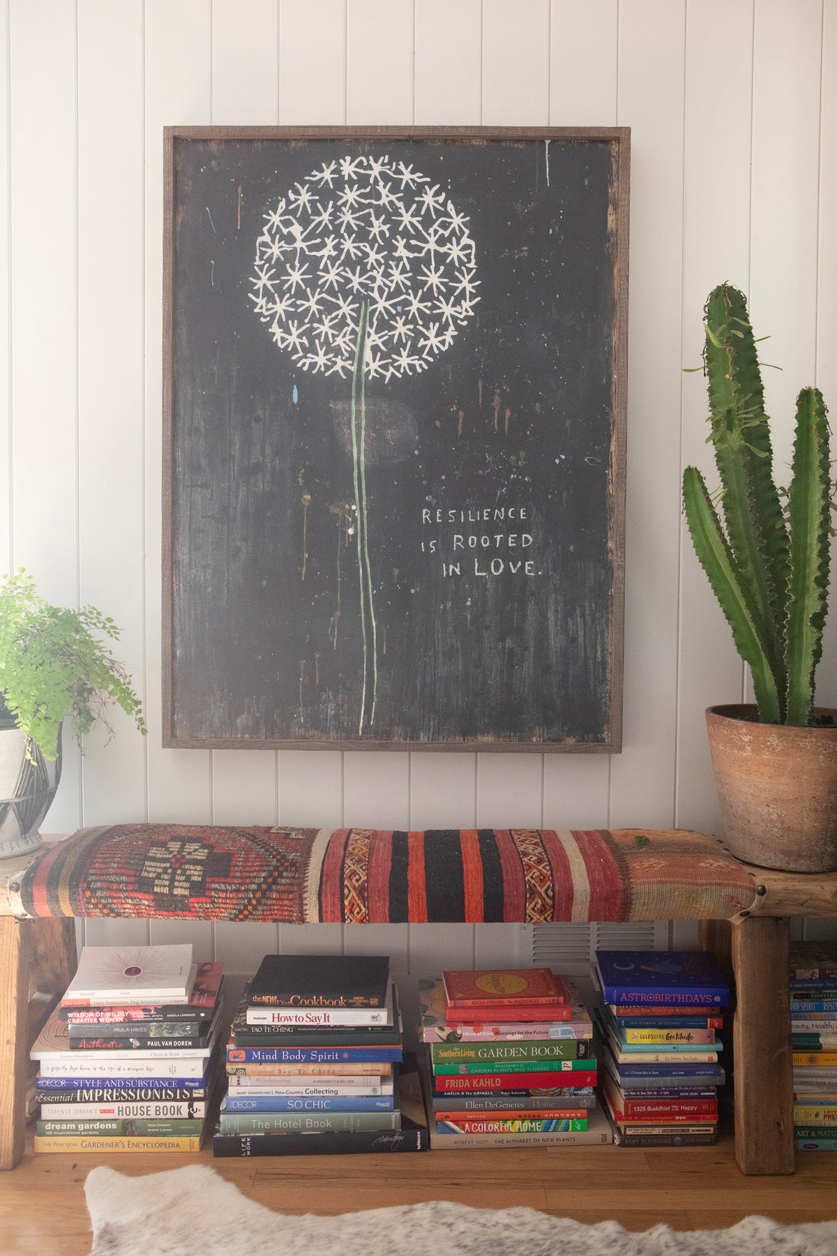 Resilience Is Rooted In Love Art Print - Grey Wood