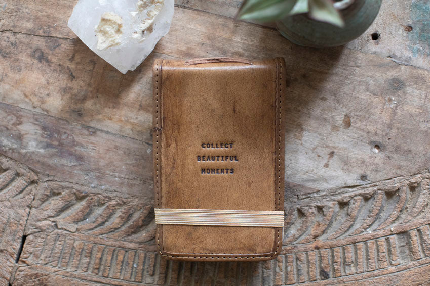 ***Collect Beautiful Moments Mini Signature Leather Journal - Maple