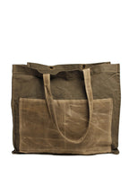 Distressed Canvas Two Tone Tote