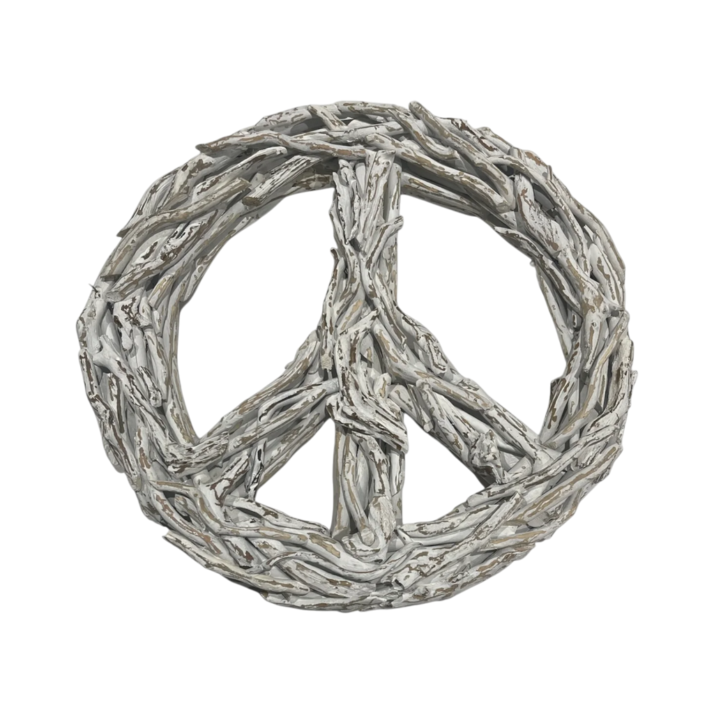 Peace Sign Whitewash Driftwood