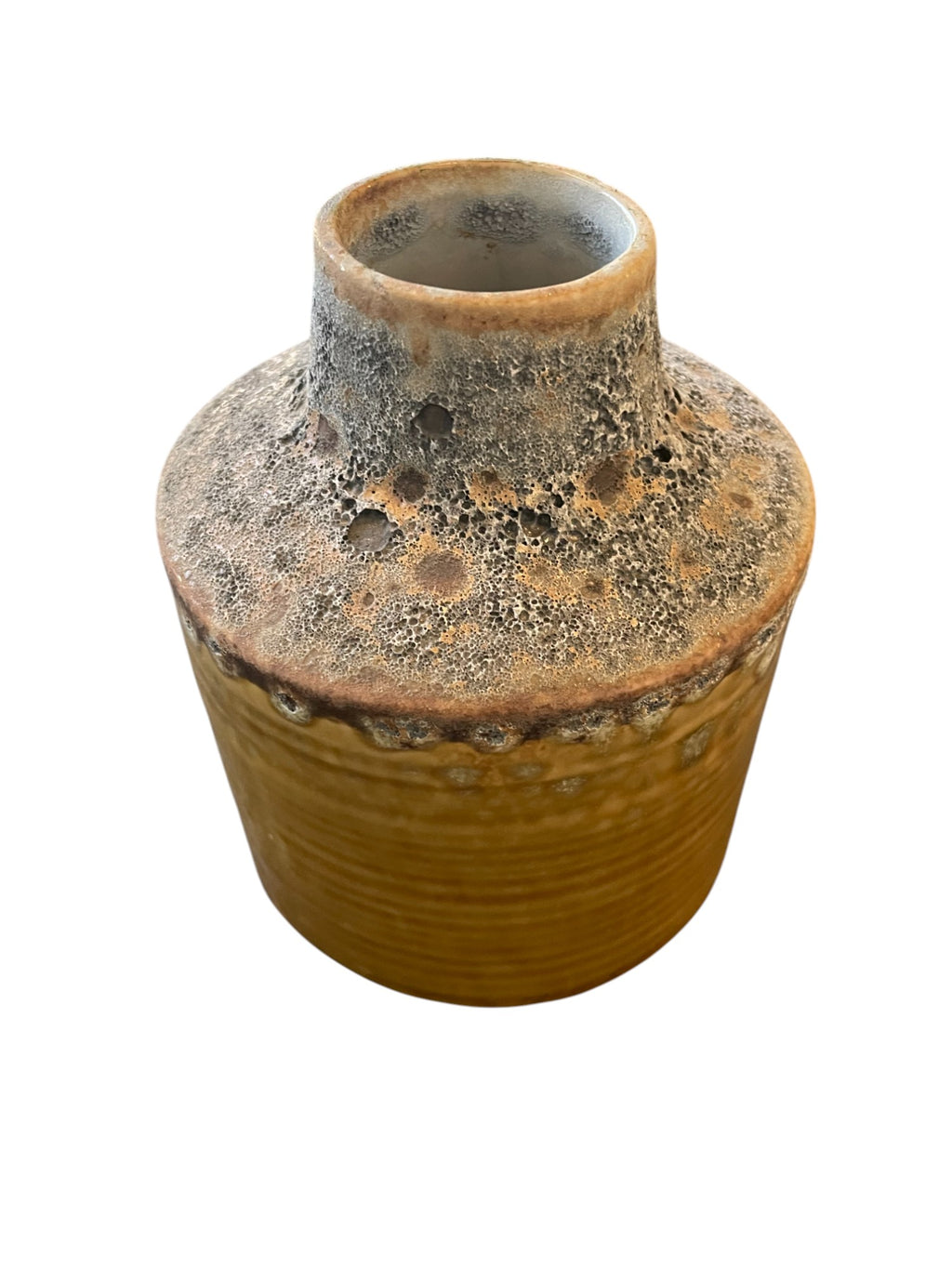 ***Ceramic Vase - Antique Yellow 5.4"x5.4"x6.5"
