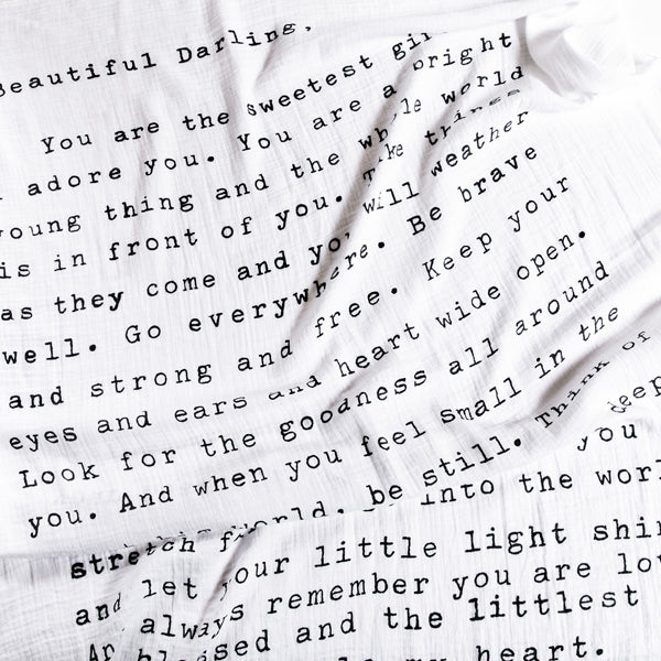 Letter For Sophie (Beautiful Darling) Swaddle Blanket