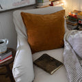 Canyon Velvet Pillow with Poms 22x22