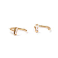 Gold Plated Baguette Huggie Earrings