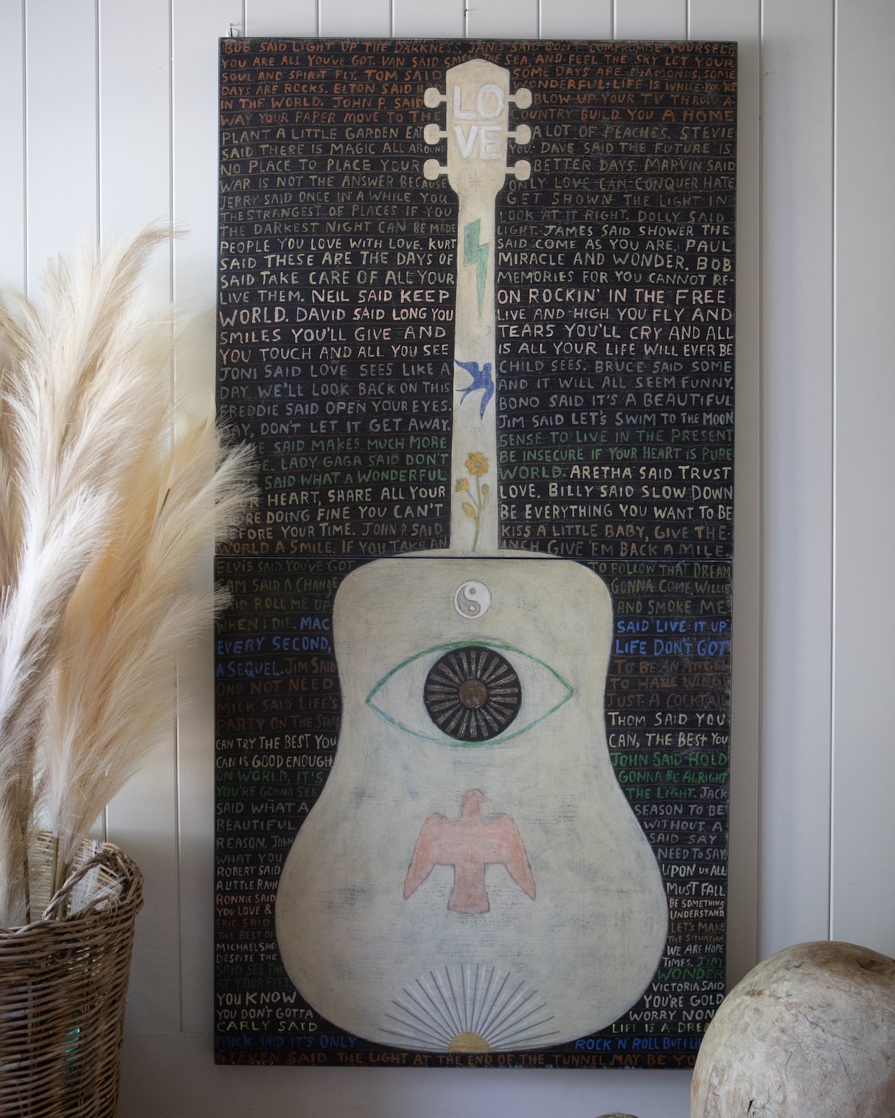 Vertical Guitar Legend Two Art Print - Gallery Wrap