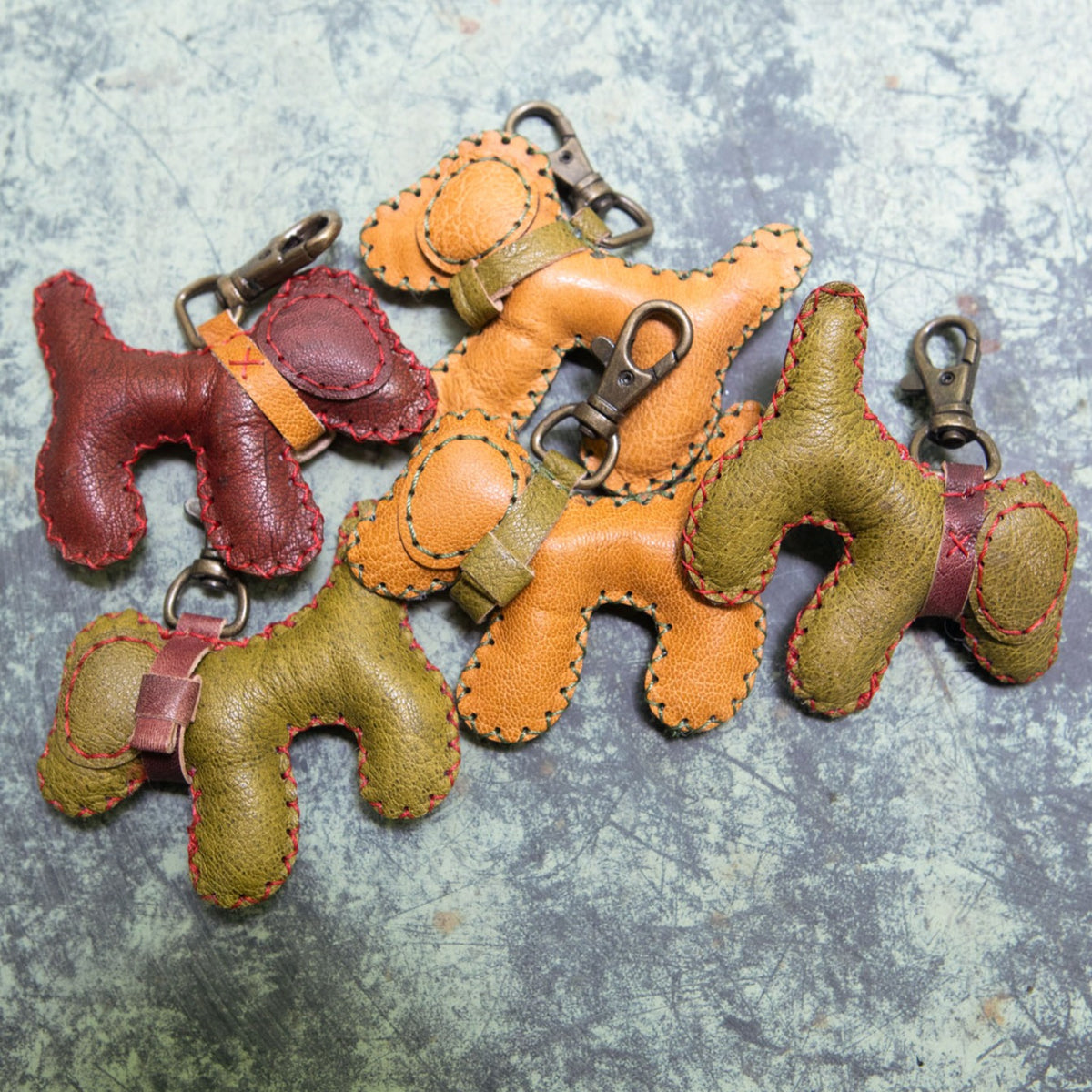 Dog Puffy Leather Keychain - Assorted SKU