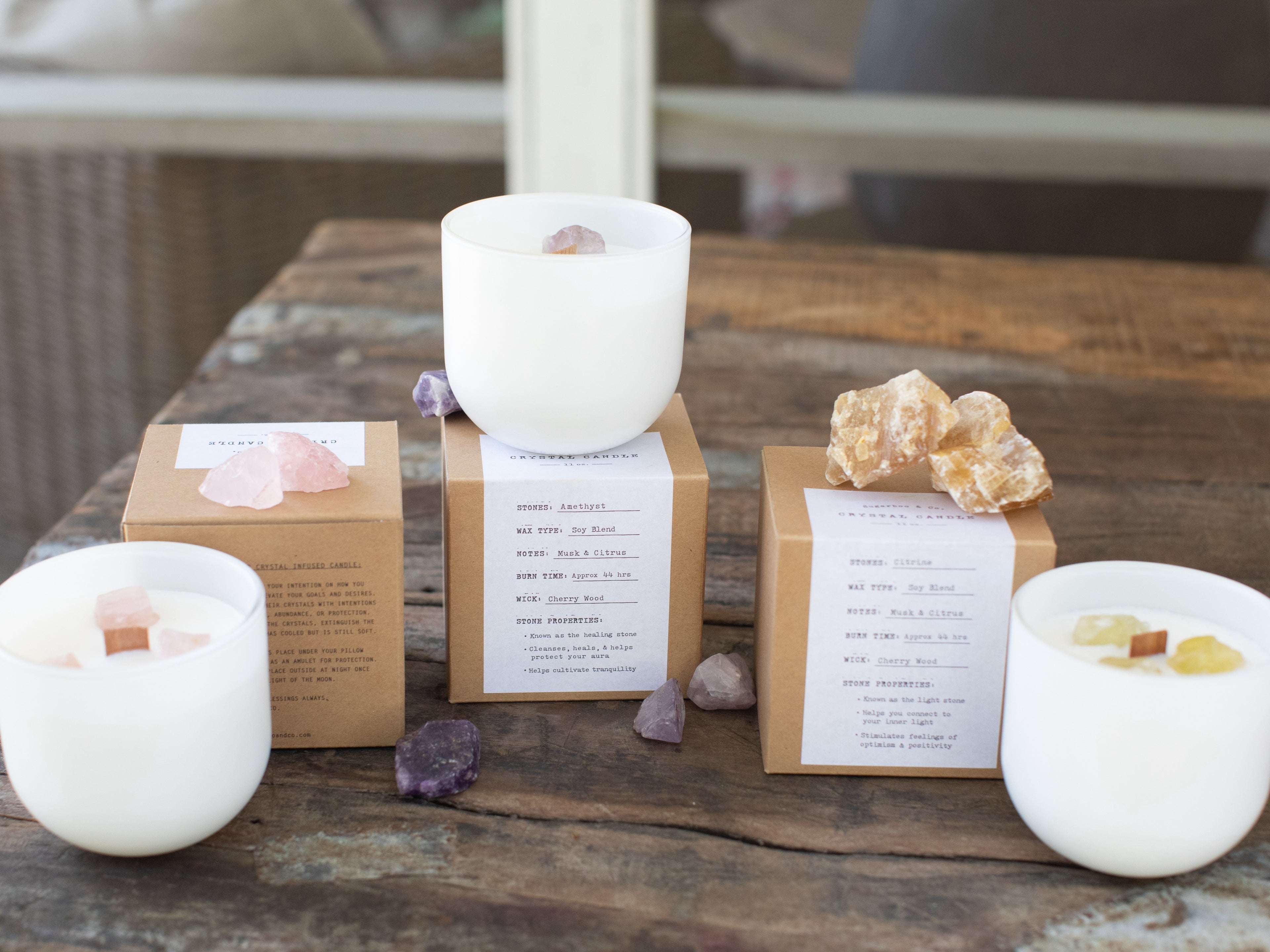 Rose Quartz Crystal Candle - 11oz