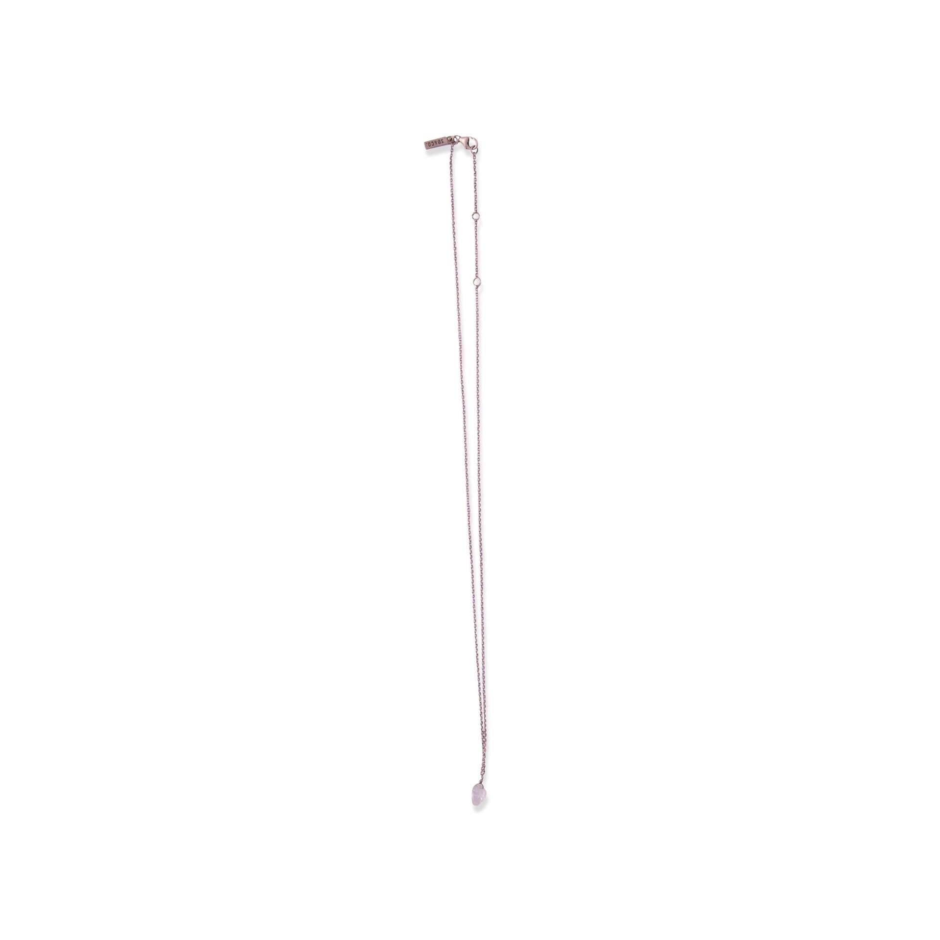 ***March Raw Birthstone Necklace in Sterling Silver (Aquamarine) Aquamarine 18" + 2" extender