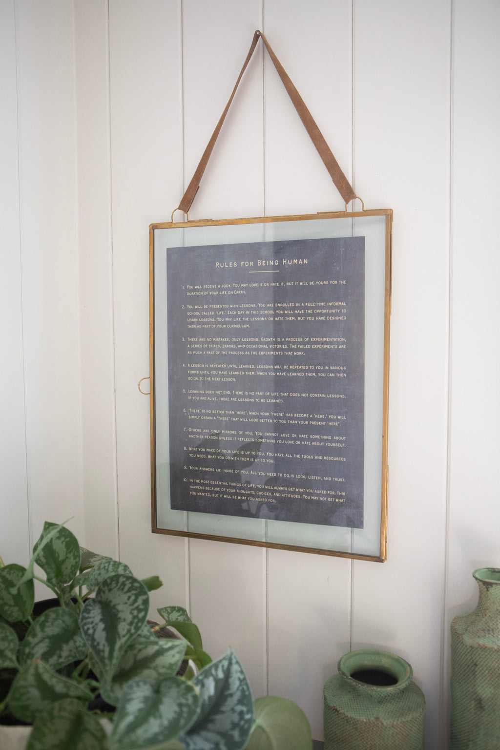 12"x16" Rules for Being Human Art Poster-Charcoal