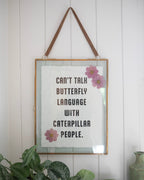 Butterfly Language Handmade Paper Print - 12x16