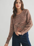 Cozy Knit Wool Sweater - Brown Multi