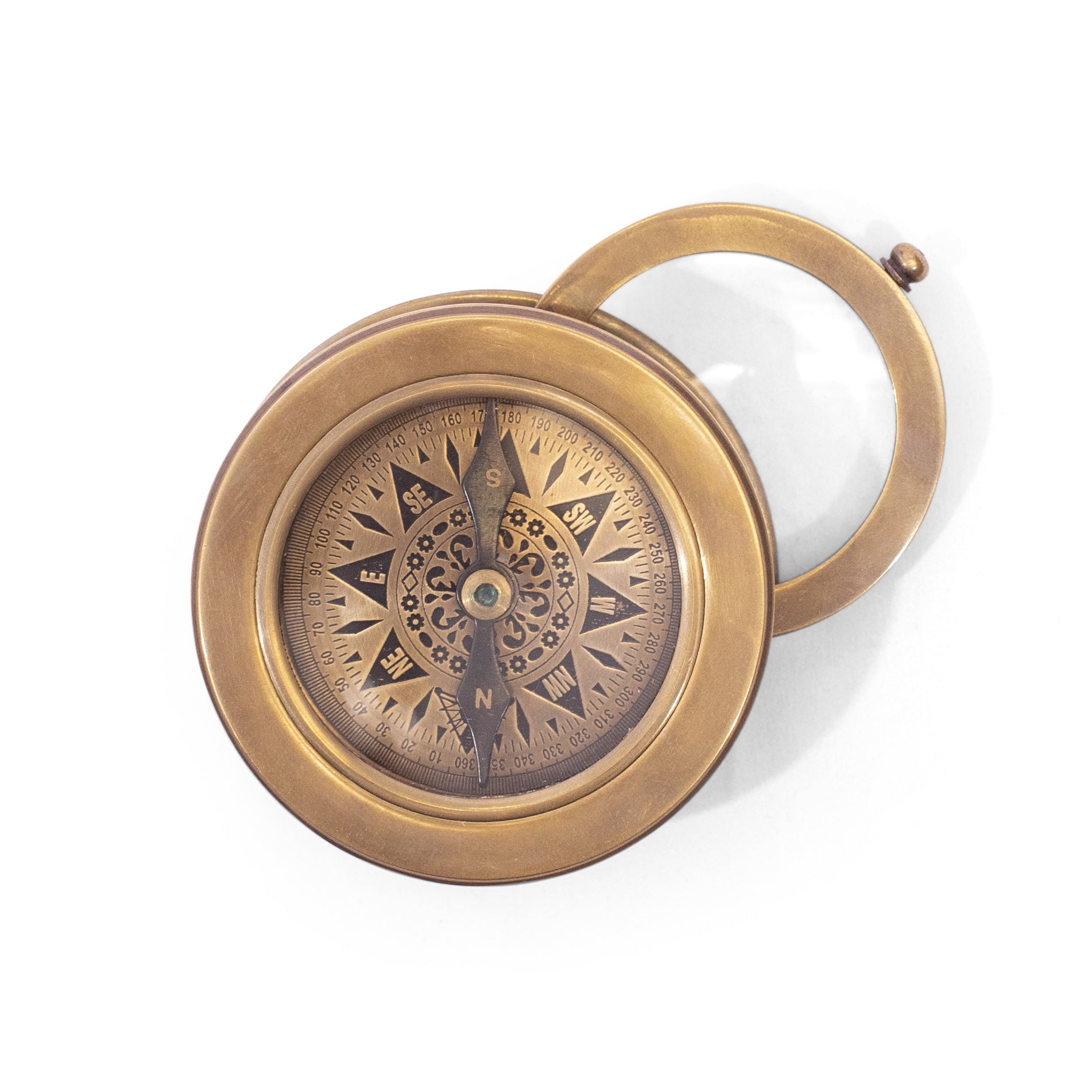 Hafiz Compass with Magnify Glass and Leather Pouch