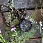 ***Courage Dear Heart Compass with Leather Pouch