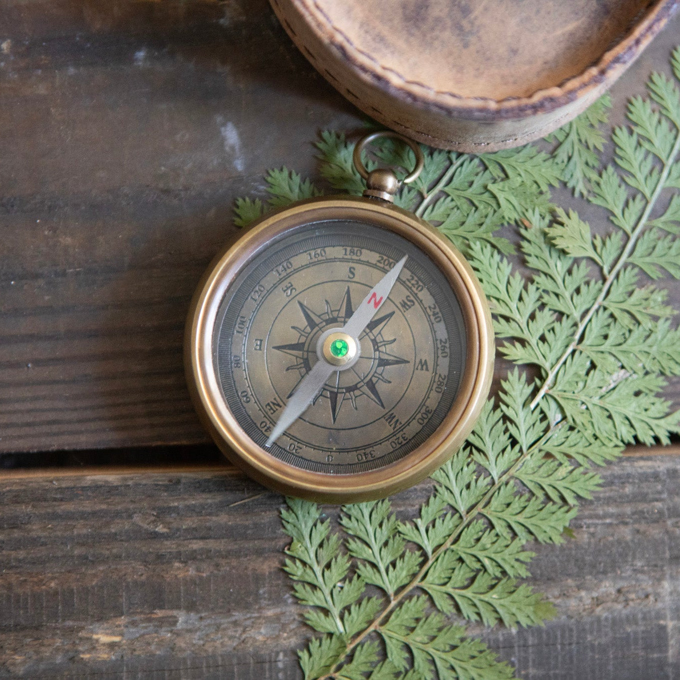 Always Let Your Conscience Compass with Leather Pouch