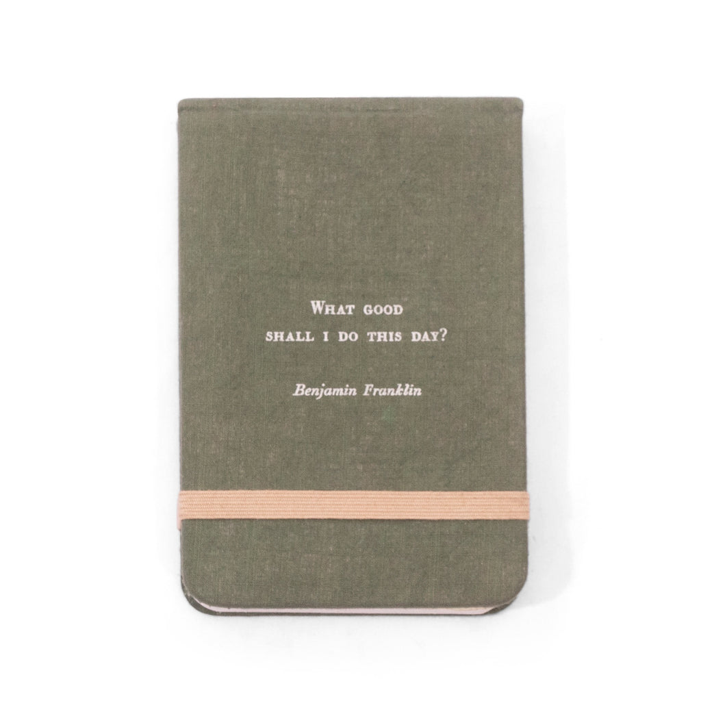 Benjamin Franklin Fabric Notebook-3.5"x5.5"