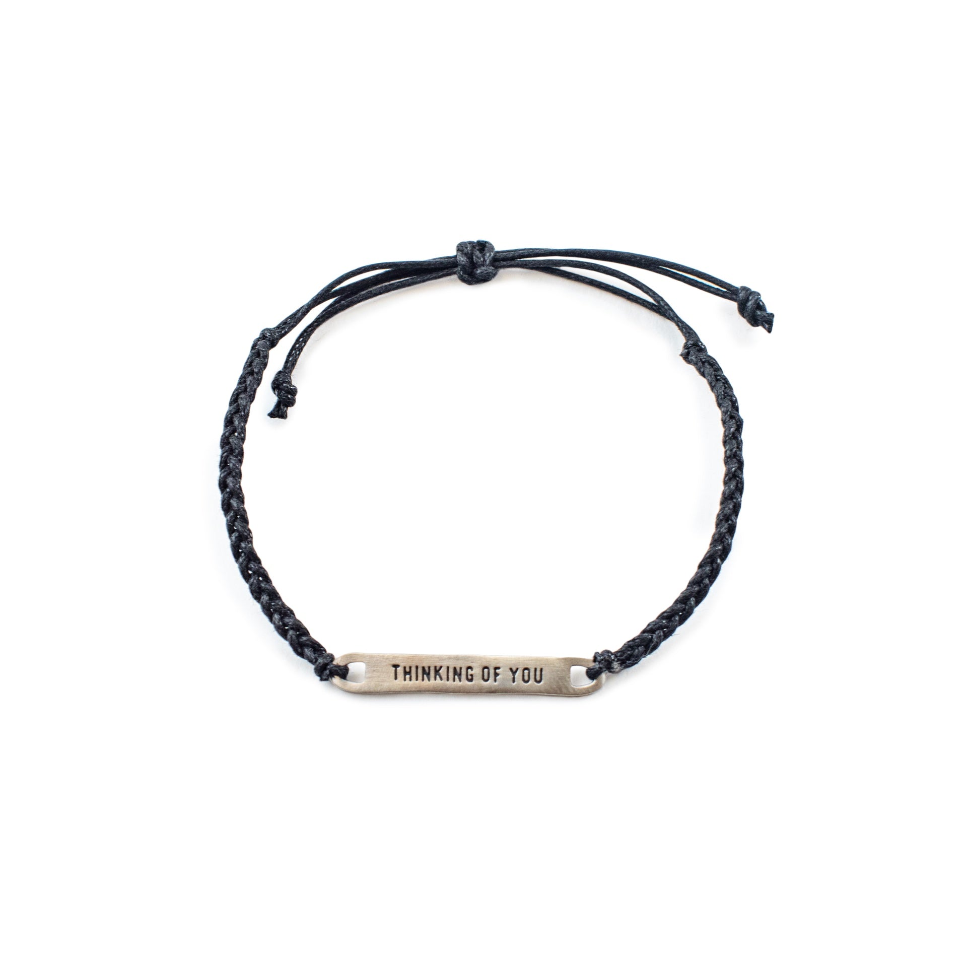 ***Silver Thinking Of You Braided Bracelet - Adjustable