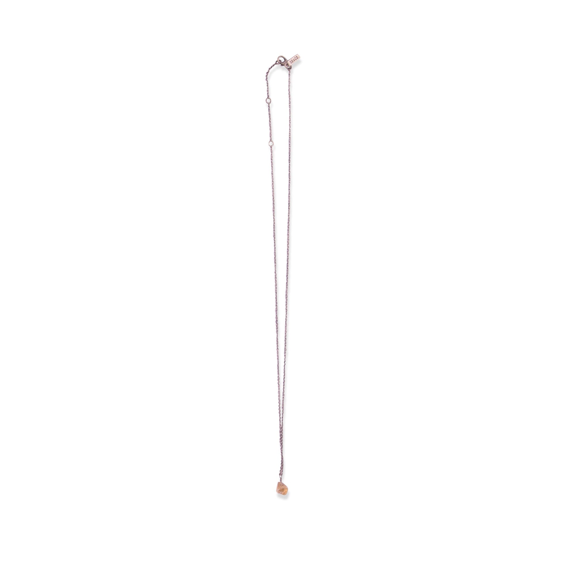 ***November Raw Birthstone Necklace in Sterling Silver (Citrine) Citrine 18" + 2" extender